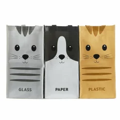 Balvi Afval recycletassen met kat (set van 3) Hot