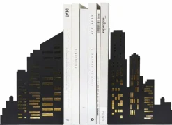 Balvi Boekensteun Skyline Lights zwart Discount