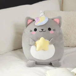 Balvi Katten kussen Fluffy Kawaii Starry grijs Clearance