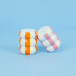 Balvi Peper en Zoutstel stel Floats oranje/roze ceramic Discount