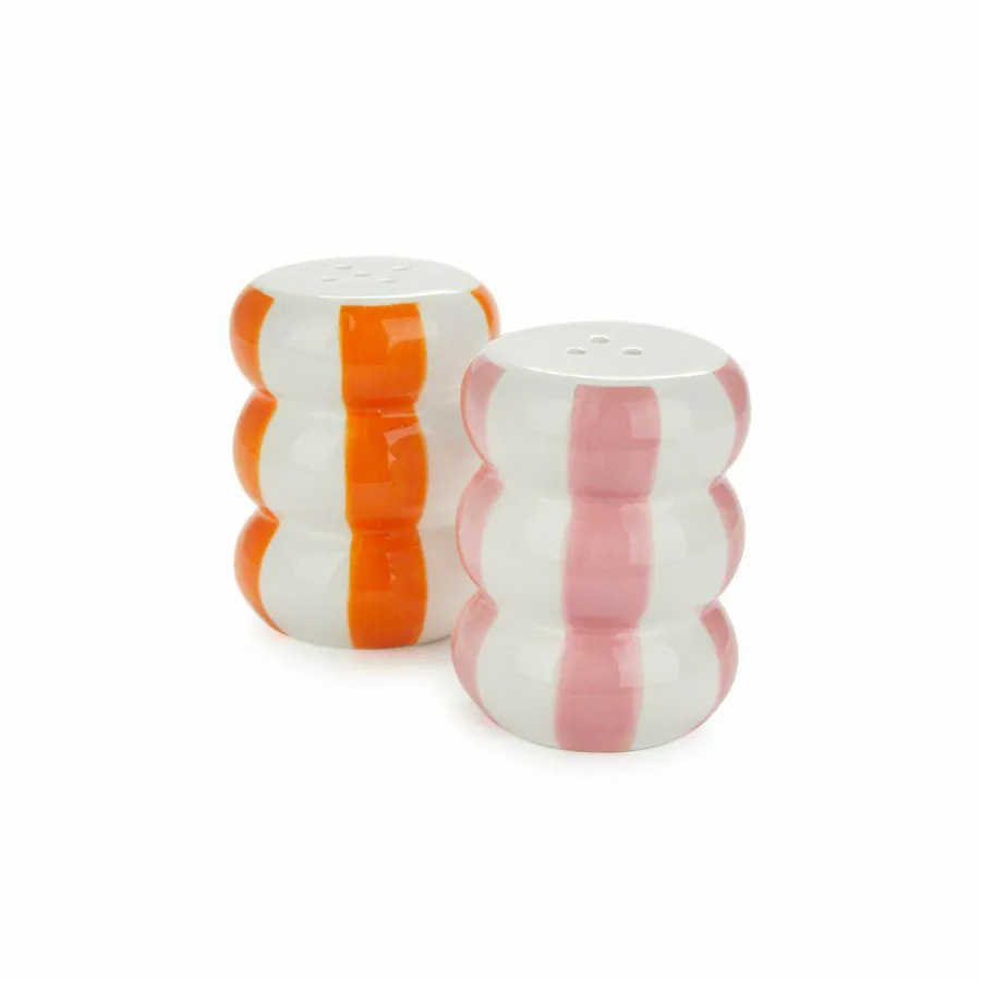 Balvi Peper en Zoutstel stel Floats oranje/roze ceramic Discount
