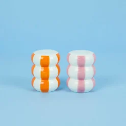 Balvi Peper en Zoutstel stel Floats oranje/roze ceramic Discount