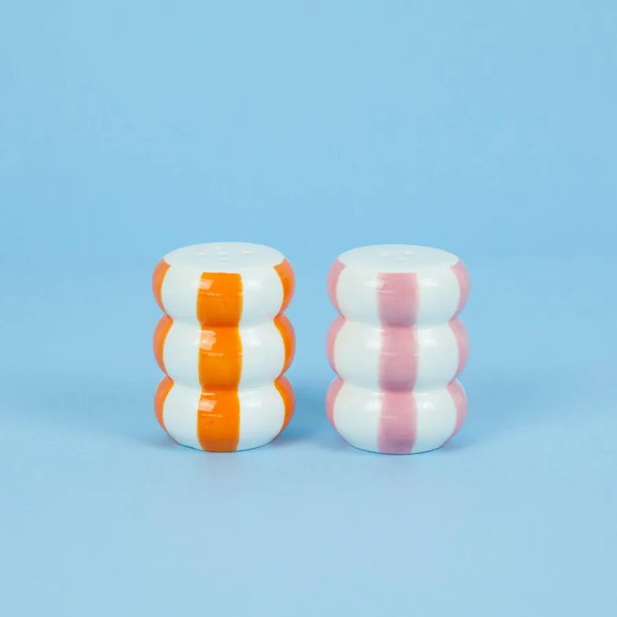 Balvi Peper en Zoutstel stel Floats oranje/roze ceramic Discount