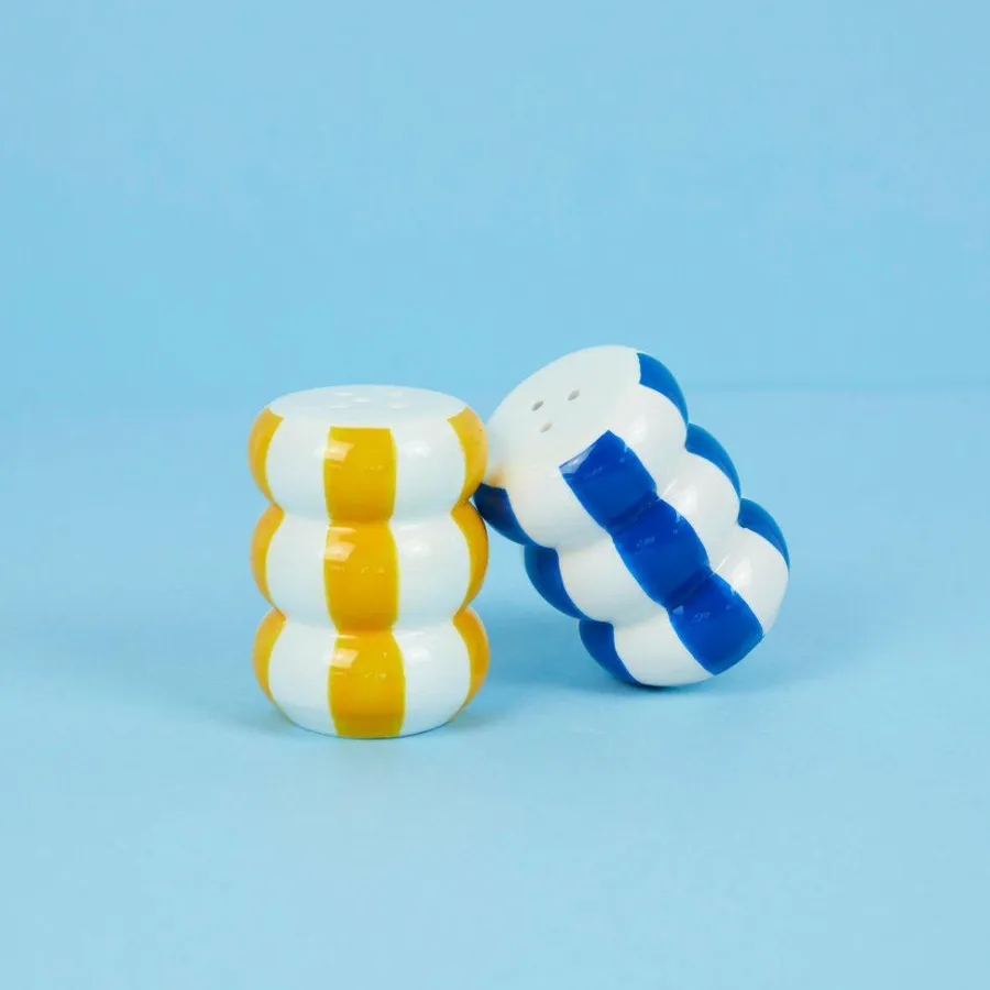 Balvi Peper en Zoutstel stel Floats geel/blauw ceramic Outlet