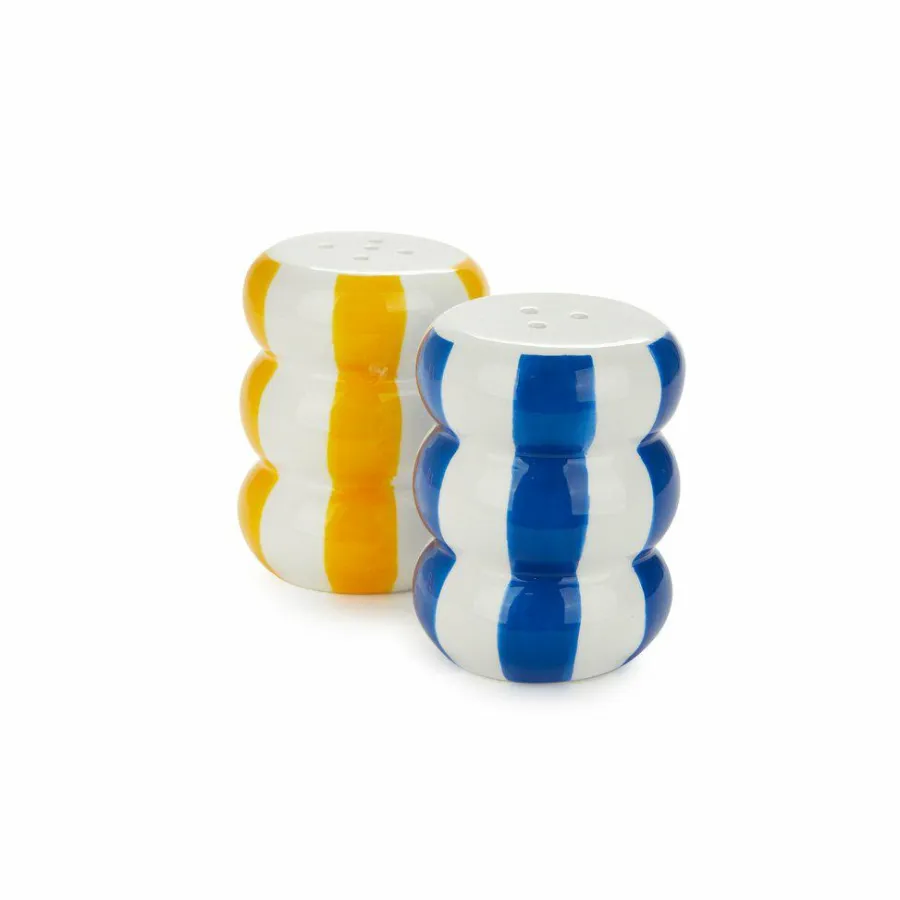 Balvi Peper en Zoutstel stel Floats geel/blauw ceramic Outlet