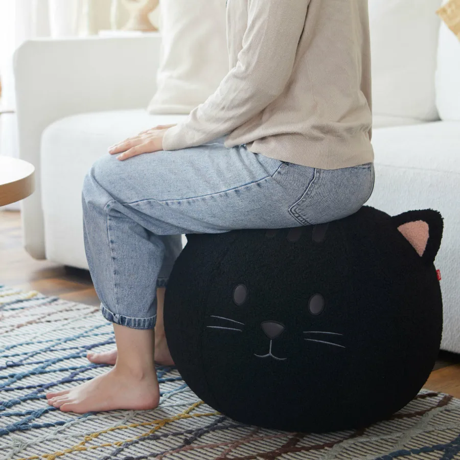Balvi Poef Kitty zwart polyester