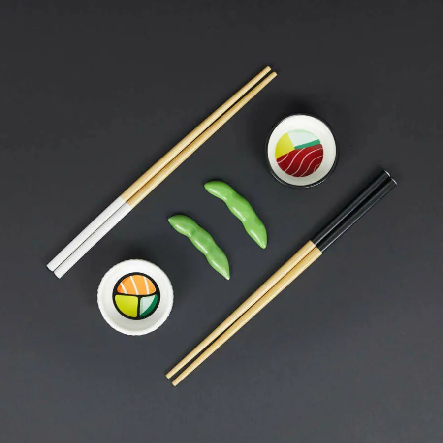 Balvi Sushi set Oishii wit/zwart keramiek