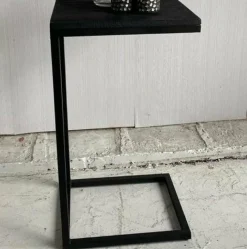 Benoa Bijzettafel industrieel sofa zwart met zwart blad Hot