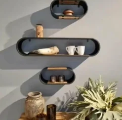 Benoa Set van 3 wandrekken ovaal mango New