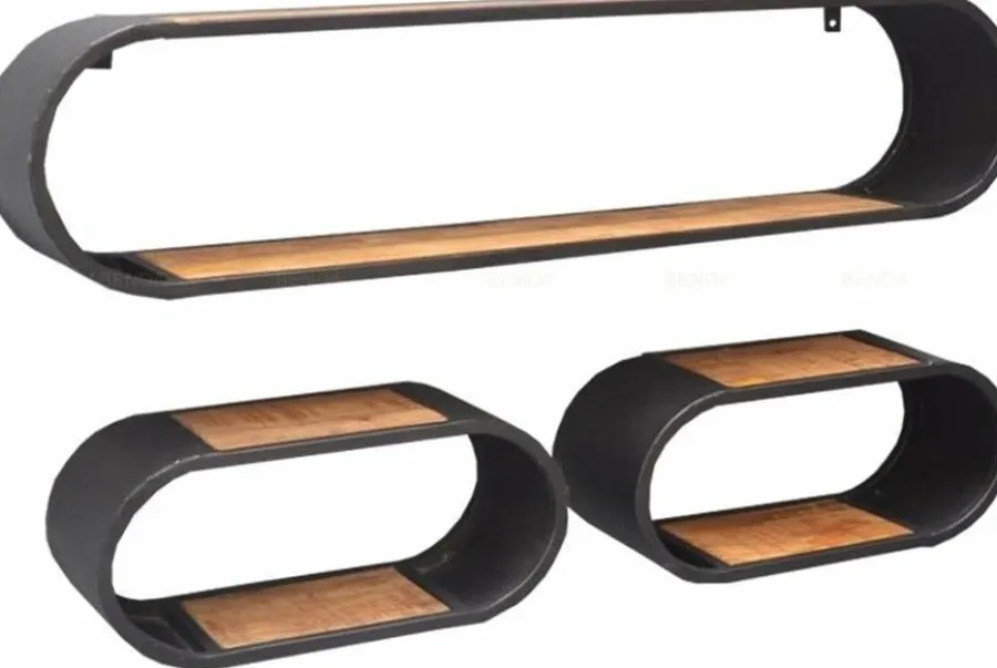 Benoa Set van 3 wandrekken ovaal mango New