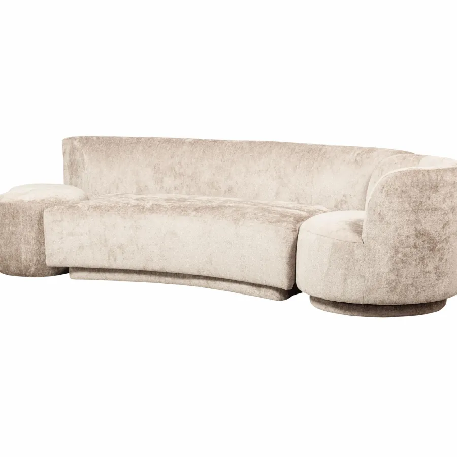 BePureHome Combi-popular: bankje + fauteuil + poef naturel Online