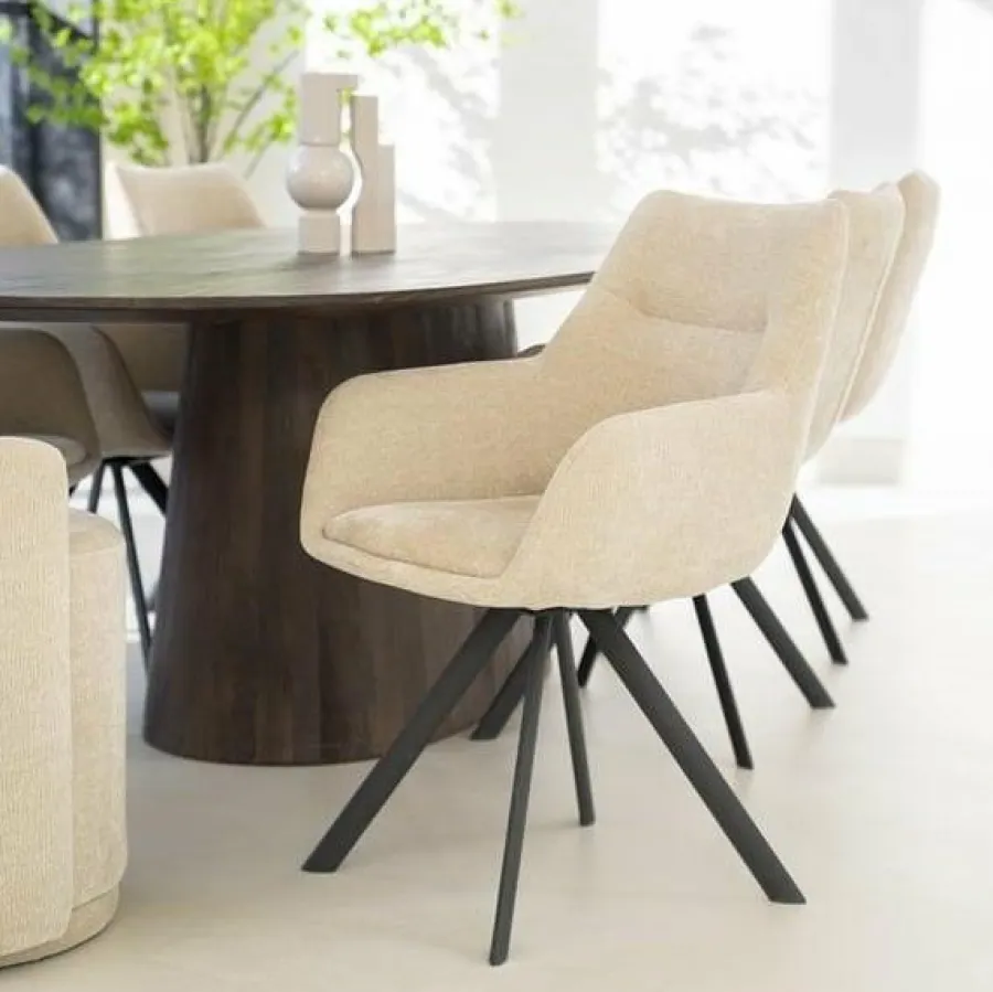 By Boo Eettafelstoel Bliss met armleuning - taupe Best