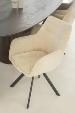 By Boo Eettafelstoel Bliss met armleuning - taupe Best