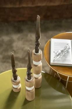 By Boo Kandelaar Belloa - beige - set van 3 kandelaren Discount