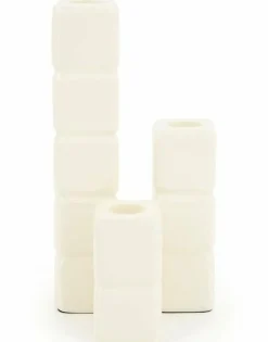 By Boo Set van 3 kandelaren Cube - beige Online