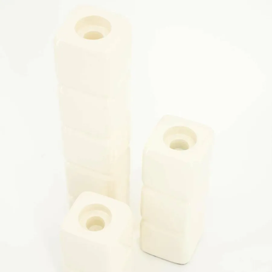 By Boo Set van 3 kandelaren Cube - beige Online