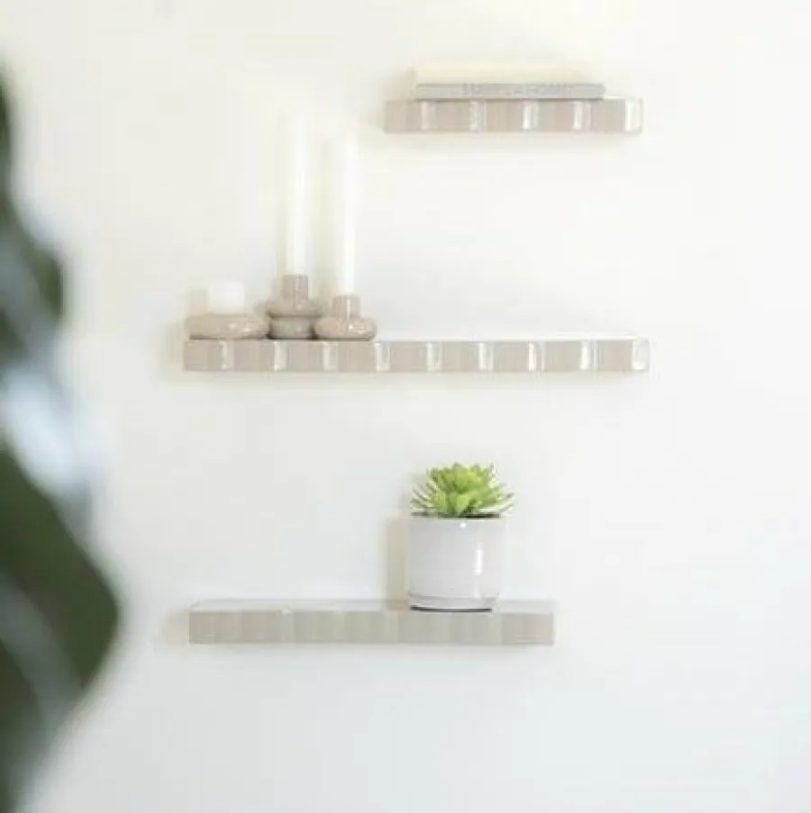 By Boo Wandplank Prinz set van 3 - taupe Outlet