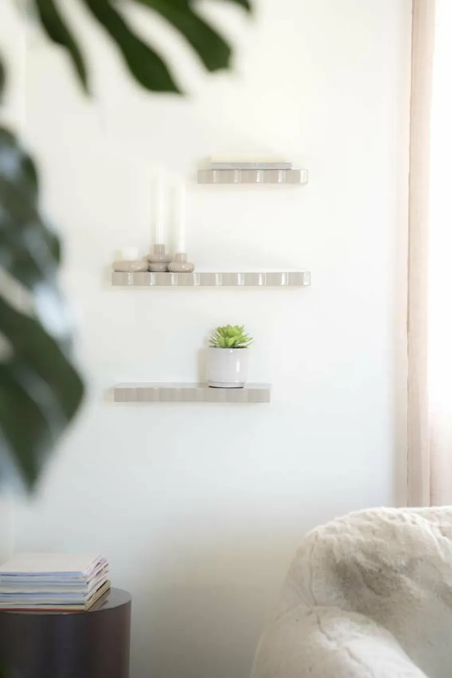 By Boo Wandplank Prinz set van 3 - taupe Outlet