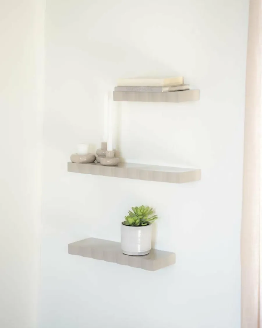 By Boo Wandplank Prinz set van 3 - taupe Outlet
