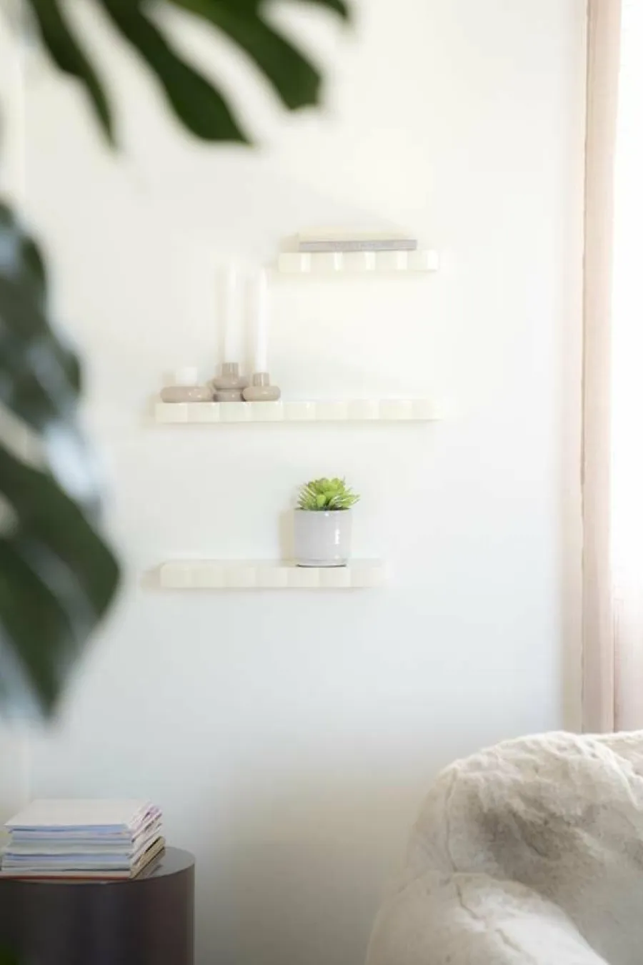 By Boo Wandplank Prinz set van 3 - beige Outlet
