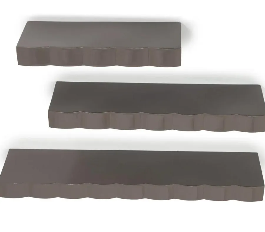 By Boo Wandplank Prinz set van 3- dark taupe Hot