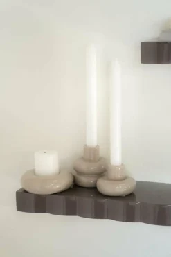 By Boo Wandplank Prinz set van 3- dark taupe Hot