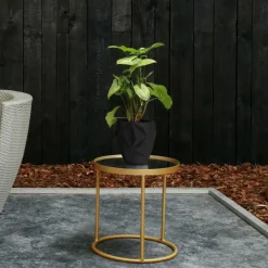 Candellana Bloempot beton Geometric 13 cm mat Zwart Discount