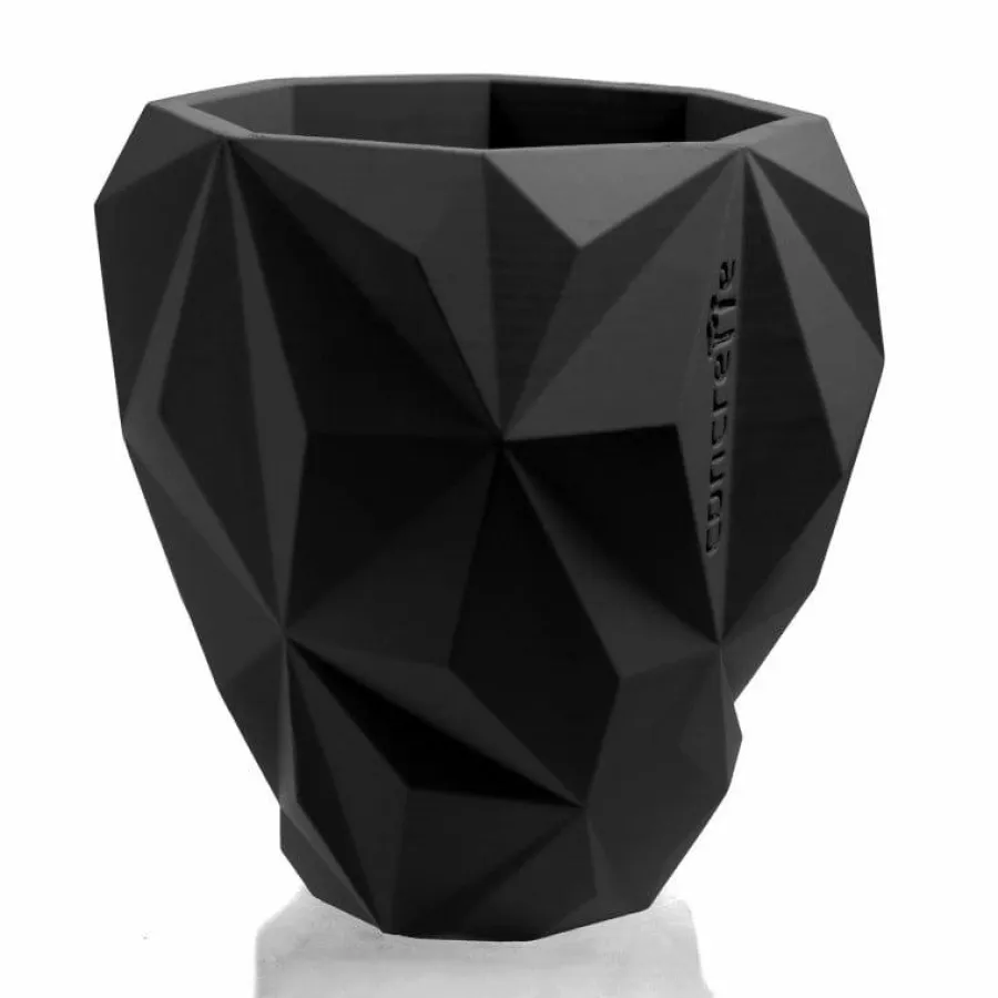 Candellana Bloempot beton Geometric 13 cm mat Zwart Discount