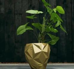 Candellana Bloempot beton Geometric 13 cm Classic Gold Online