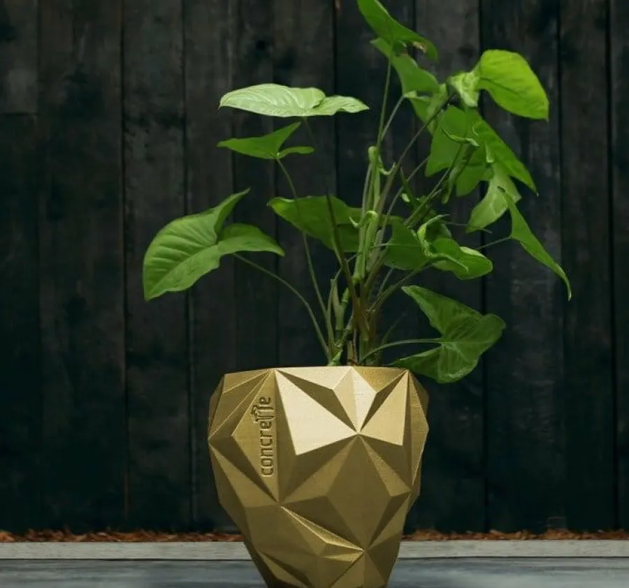 Candellana Bloempot beton Geometric 13 cm Classic Gold Online