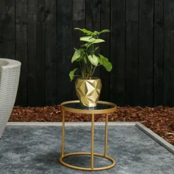 Candellana Bloempot beton Geometric 13 cm Classic Gold Online