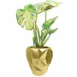 Candellana Bloempot beton Geometric 13 cm Classic Gold Online