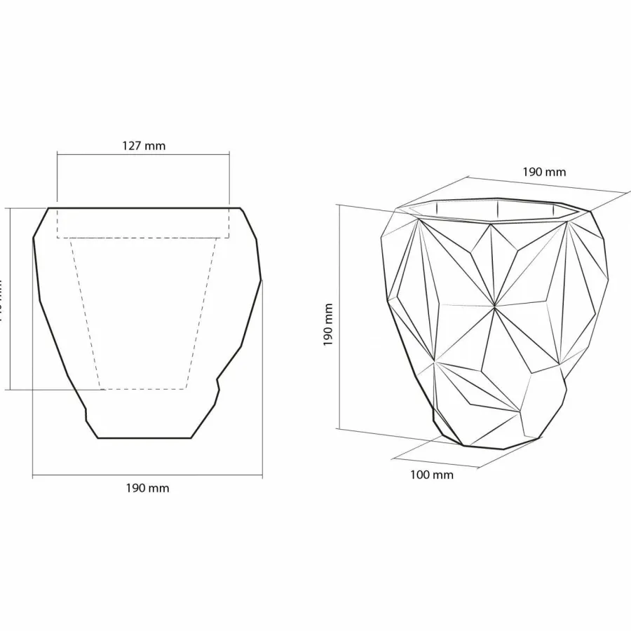 Candellana Bloempot beton Geometric 13 cm Classic Gold Online