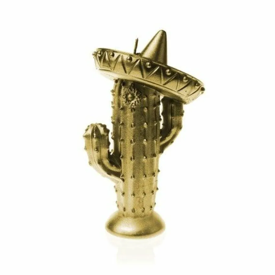 Candellana Kaars cactus met sombrero goud Discount