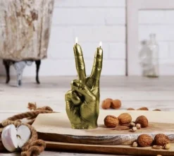 Candellana Kaars Hand Peace goud Clearance