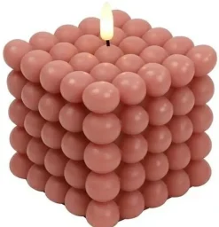 Countryfield LED Kaars Lyon bolletjes roze L Best