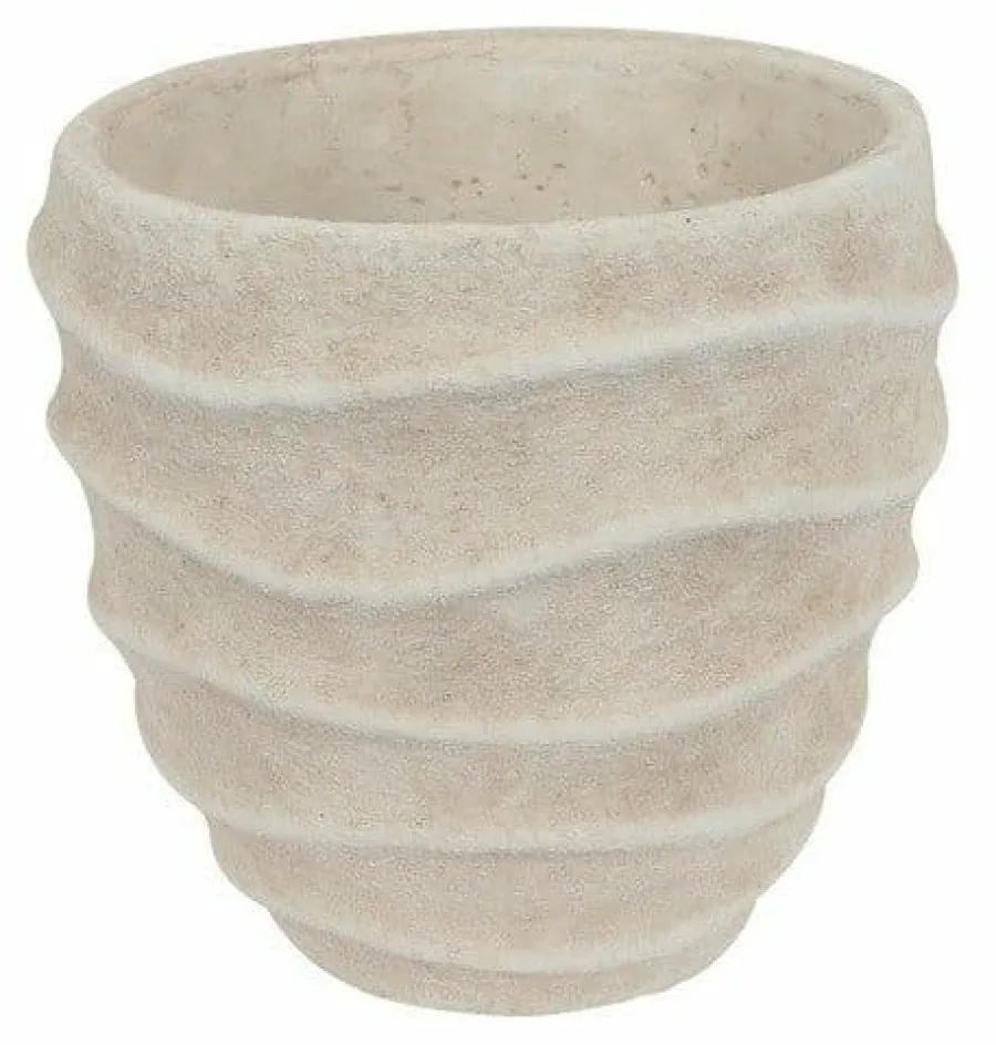 Countryfield Bloempot Ribbel Creme S Clearance