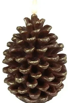 Countryfield Dennenappelkaars LED Lyon L bruin Outlet