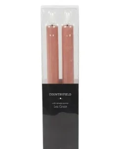 Countryfield Dinerkaars LED Diner rustiek roze met beweegbare vlam – 2 stuks Hot