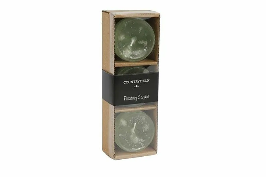 Countryfield Drijfkaars Bollie set van 3 groen- diverse afmetingen Sale