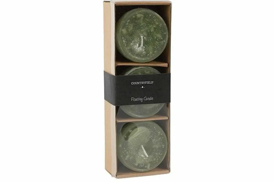 Countryfield Drijfkaars Bollie set van 3 groen- diverse afmetingen Sale