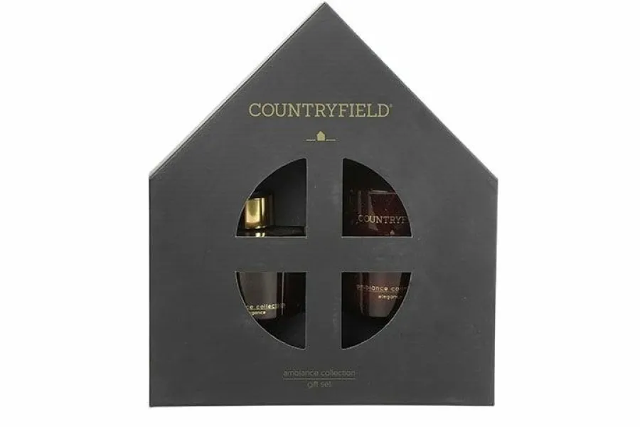 Countryfield Elegance Gift box geurstokje & kaars rood Sale