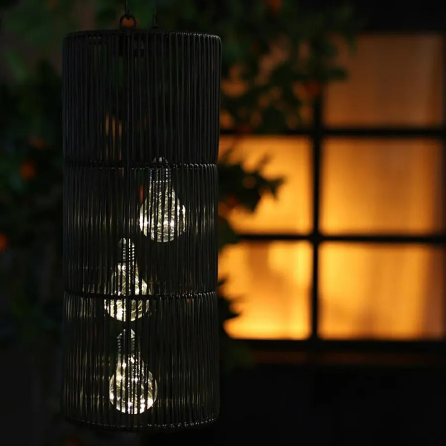 Countryfield Hanglamp solar LED Fadime L zwart Online
