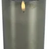 Countryfield Kaars in glas Ø10CM LED Lyon M grijs Clearance