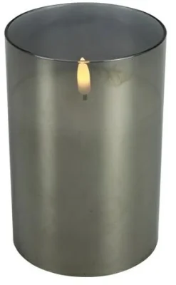 Countryfield Kaars in glas Ø10CM LED Lyon M grijs Clearance