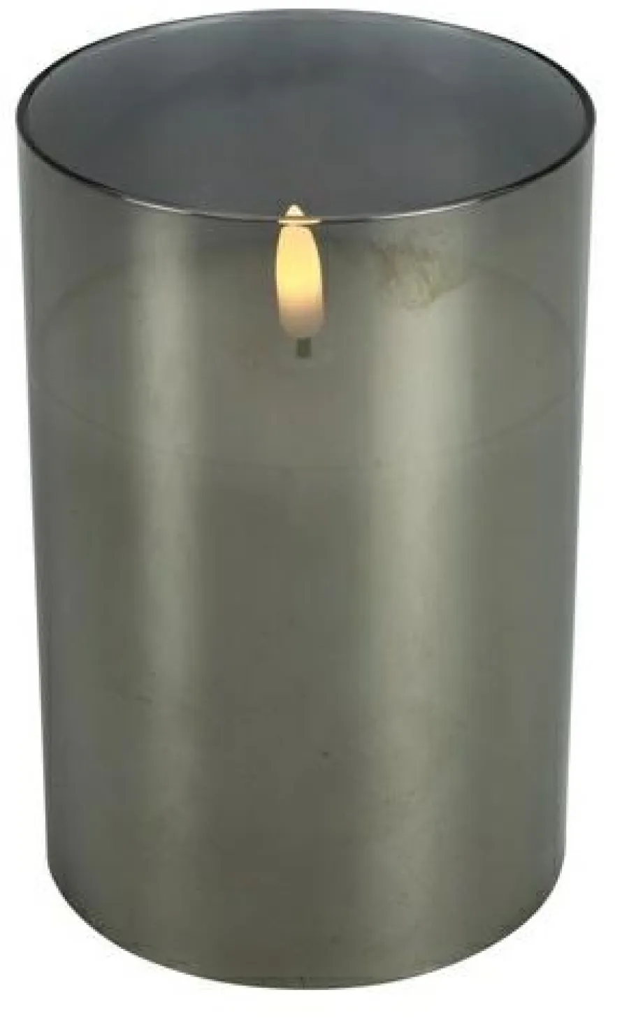 Countryfield Kaars in glas Ø10CM LED Lyon M grijs Clearance