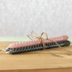Countryfield Kaars Twirly set van 2 roze kaarsen Discount