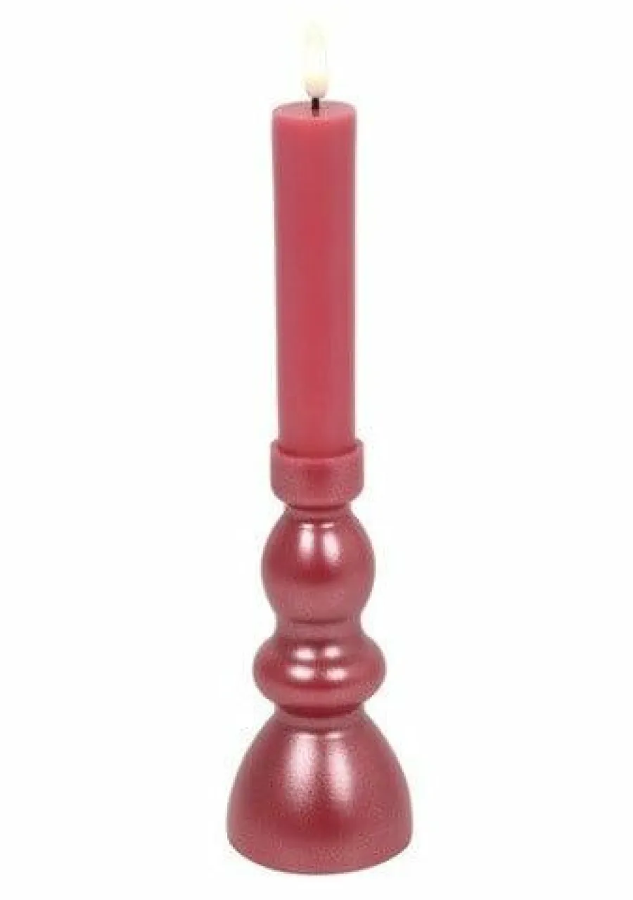 Countryfield Kandelaar en kaars Nuala LED L roze