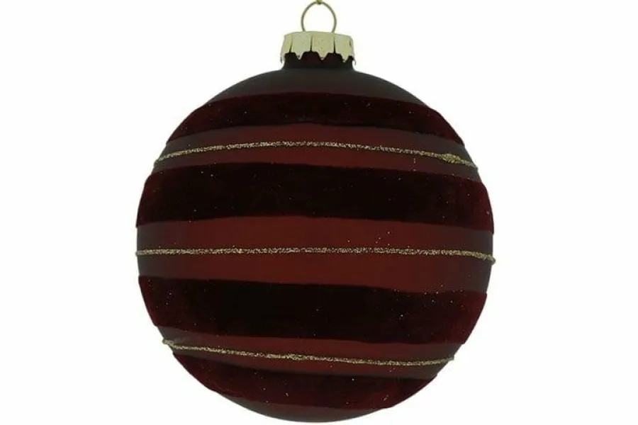 Countryfield Kerstbal Robee L donkerrood - Ø12CM Outlet