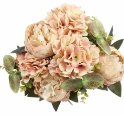Countryfield Kunst boeket Peony Hydrangea 3x3 zalm-L35B35H47CM Online